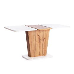 Раздвижной стол ГЕНТ ЛДСП, 110-145кс68,6кс75,5 см, Дуб вотан/Белый / GENT 110-145x68,6x75,5