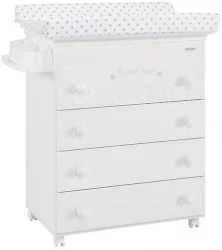 Детский комод Микуна Бонне Нуит пеленальный Б-970 вхите матрасик старс грей / Micuna Bonne Nuit B-970 white stars grey