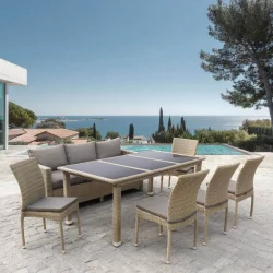 Комплект плетеной мебели Т365/С65/Й380Б-В65 8ПCС Лигхт Бровн 8Пcс / T365/S65/Y380B-W65 8PCS Light Brown 8Pcs