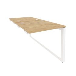 Стол-приставка двойной на О-образном м/к к опорым элем. ОНИКС О.МО-Д.СПР-0.8 Тиквуд Светлый/Белый / ONIX O.MO-D.SPR-0.8