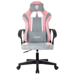 Кресло компьютерное БРАБИКС Форсер ГМ-127, 2 подушки, ткань, розовое/серое / BRABIX Forcer GM-127,