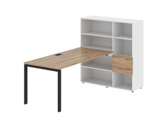 Рабочая станция ЕДИС ЕУРСТ 1217 Дуб Денвер светлый Черный Белый / EDIS EURST