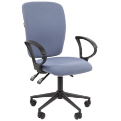 Офисное кресло CХАИРМАН 9801 Черный пластик (Блаcк) Голубой / CHAIRMAN (Black)