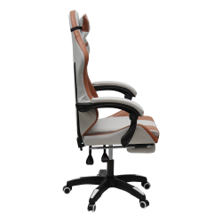 Геймерское кресло 907 КИНГКУЕЕН, замша, цвет светло-серый с массажем, арт 907-ЛГрей / KINGQUEEN, 907-LGrey