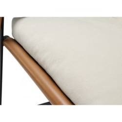 Кожаное кресло ЕРК-ЛC03-ГЙ, коричневое, белое / ERK-LC03-GY,