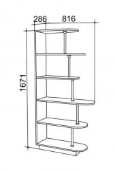 Стеллаж Стойка 1 Дуб Млечный