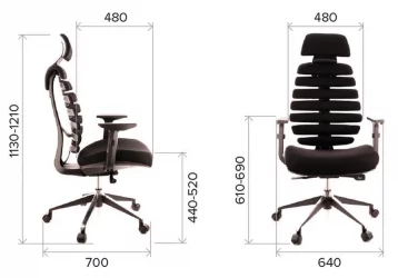Эргономичное кресло Ерго Блаcк ткань Серый / Ergo Black
