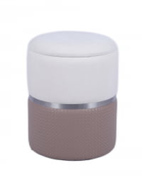 Пуф Кэрри с ящиком светло-коричневый шенилл с экокожей