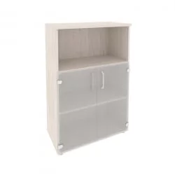 Шкаф средний широкий (2 низких фасада стекло) ОНИКС О.СТ-2.2 Денвер Светлый / ONIX O.ST-2.2