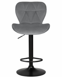 Стул барный ДОБРИН БАРНИ БЛАCК (серый велюр (МДЖ9-75)) / DOBRIN BARNY BLACK (MJ9-75))
