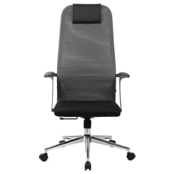 Кресло руководителя БРАБИКС ПРЕМИУМ Ултимате ЕКС-801 хром Черное/серое / BRABIX PREMIUM Ultimate EX-801