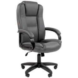 Кресло офисное CХАИРМАН 600 ЛТ (ЛТ) экокожа Серый / CHAIRMAN (LT)