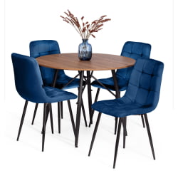 Стул CХИЛЛЙ (мод. ДЖСC-220) Велюр/металл , 44,5х52,5х88 см, Блуе (синий) ХЛР64 / черный / CHILLY (mod. JSC-220) Blue HLR64