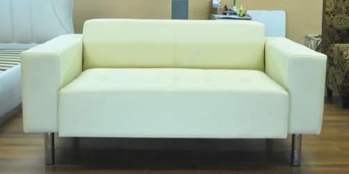 Диван двойной БруноНЗ кожа Мадрас Светло-бежевый / БруноNZ Madras