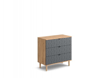 Комод Денвер 3 ящ Дуб вотан/Графит Р-810