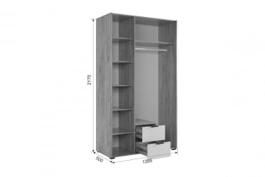 Шкаф трехдверный (зеркало) Адам МСА-05 дуб крафт золотой/графит / MSA-05