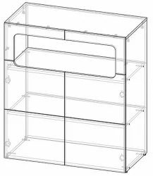 Тумбочка для детской Палермо Юниор 06 Ясень шимо светлый Белый глянец