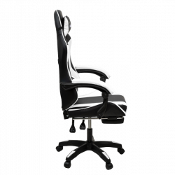 Геймерское кресло 1209-1 КИНГКУЕЕН, цвет черный/белый, 1209-1-блаcк-вхите-масс / KINGQUEEN, 1209-1-black-white-mass