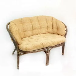 Диван Багама 2х местный, подушки светлые или коричневые полные Бахама8 темно коричневый / Bahama8