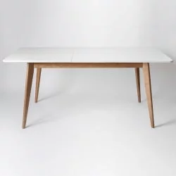 Стол обеденный Пегас Плус 160кс95 Эмаль белая Морилка Орех / Plus 160x95