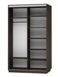 Шкаф-купе со стеклом Экспресс Дуо 1400х2200х Сакура/Венге / 1400х2200h