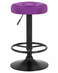 Табурет барный ДОБРИН БРУНО БЛАCК велюр Фиолетовый МДЖ9-58 / DOBRIN BRUNO BLACK MJ9-58