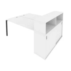 Рабочая станция с опорным шкафом-купе Метал Сйстем Б.РС-СШК-2.4 Белый/Антрацит / Metal System