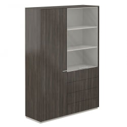 Шкаф высокий двойной с отделением для одежды Атлас НЗ-0303+НЗ-0302.БТ.БТ Бренсон Трюфель / Atlas NZ-0303+NZ-0302.BT.BT