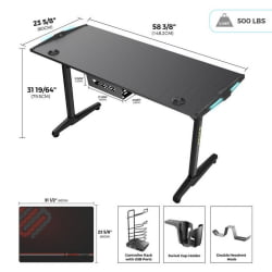 Стол для компьютера (для геймеров) ЕУРЕКА ГИП 55 Блаcк / EUREKA GIP Black