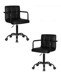 Офисное кресло для персонала ДОБРИН ТЕРРЙ БЛАCК (черный) 2 шт / DOBRIN TERRY BLACK