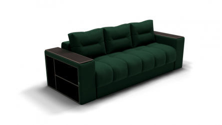 Диван Барон - 1 (ЗР) Цвет фасада: Зеленый; Тип: Прямой; Материал фасада: Металл/Велюр