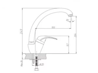 Смеситель глянцевый МГ003/К1 / MG003/Q1