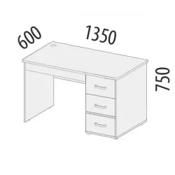 Стол для школьника Эверест 500.14 Дуб Кронберг/Белый шпон