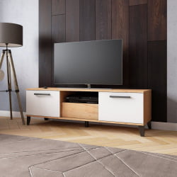 Тумба ТВМ-2 ЛДСП Дуб крафт золотой /ЛДСП Белый