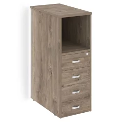 Тумба с подсветкой 4 ящика завершающая, левая ОНИКС О.Р-ТВ-4.С(Л) Тиквуд Темный / ONIX O.R-TV-4.S(L)