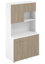 Офисная мини-кухня с ящиком Сигма СГ.1002.ВХ.ОД Белый Дуб темный / Sigma SG.1002.WH.OD