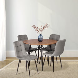 Стул CХИЛЛЙ (мод. ДЖСC-220) Велюр/металл , 44,5х52,5х88 см, Дэрк грей (темно-серый) ХЛР24 / черный / CHILLY (mod. JSC-220) Dark grey HLR24