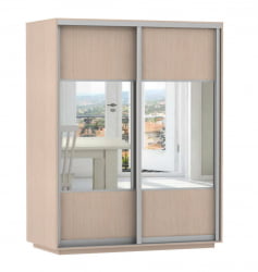 Шкаф-купе двухдверный Экспресс Дуо Комби 1600х2400х Дуб молочный / 1600х2400h