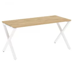 Стол рабочий ЛОФТ ВР.Л-СРКС-4.7 Металл белый Тиквуд светлый / LOFT VR.L-SRX-4.7