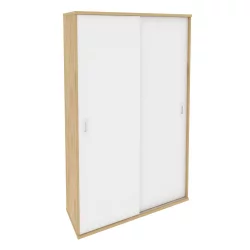 Шкаф-купе с полками ОНИКС О.СХК-1.1 Тиквуд Светлый/Белый / ONIX O.SHK-1.1