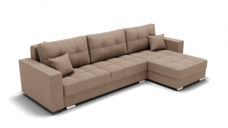 Диван Талисман-3 угол левый/правый (ЗР) Цвет фасада: Светло коричневый; Тип: Левый/правый; Материал фасада: Металл/Велюр