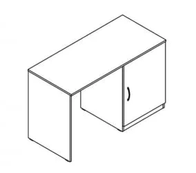 Стол письменный с тумбой КТФД 1255 Р Белый / KTFD R