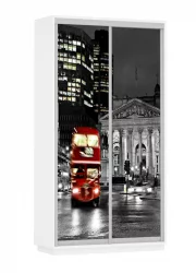 Шкаф-купе двухдверный Экспресс Дуо 1200х2400х Лондон/Белый снег / 1200х2400h