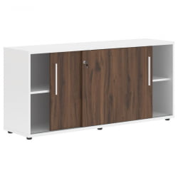 Шкаф с дверьми-купе ЕДИС ЕЛC 1643 Дуб Денвер темный Белый Белый / EDIS ELC