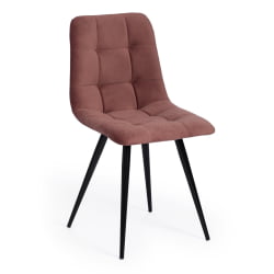 Стул CХИЛЛЙ (мод. 7095) / 1 шт. в упаковке ткань/металл, 45кс53х88 см, высота до сиденья 50 см, коралловый баркхат 15 /черный / CHILLY (mod. 45x53х88 barkhat