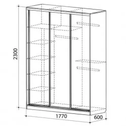 Шкаф с зеркалом Бассо-1 Дуб сонома