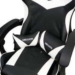 Геймерское кресло 088 цвет черный/белый с массажем 088-блаcк-вхите-масс / 088-black-white-mass