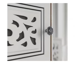 Шкаф трехстворчатый Мадлен 05 Дуб сонома светлый Ясень белый Серебро