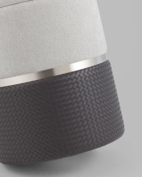 Пуф Кэрри с ящиком серо-черный шенилл с экокожей