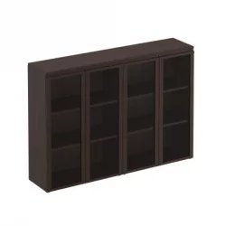 Шкаф для документов средний со стеклянными дверями МАРК МК 323 Дуб валенсия / MARK